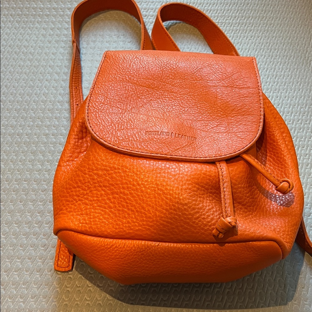 Portland Leather Goods Bucket Backpack in Cape Coral Orange